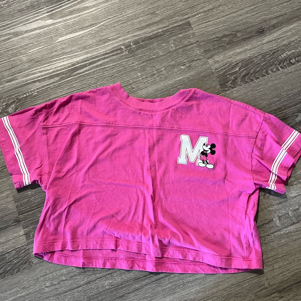 GAP Pink Short Sleeve Tee with White Stripe Accents